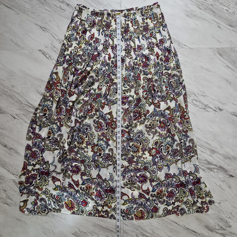 Banana Republic Women's Size 8 Paisley Maxi Skirt Lined Boho Gypsy Flowy Slit - Picture 6 of 14